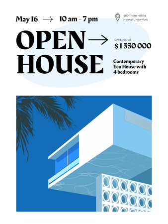 Property Sale Offer with Illustration of House Poster US Design Template