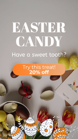 Sweet Easter Candy And Chocolate With Discount TikTok Video Design Template