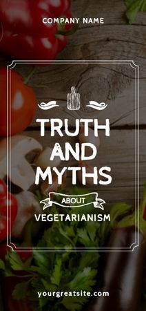 Vegetarian Food Vegetables on Wooden Table Flyer DIN Large Design Template