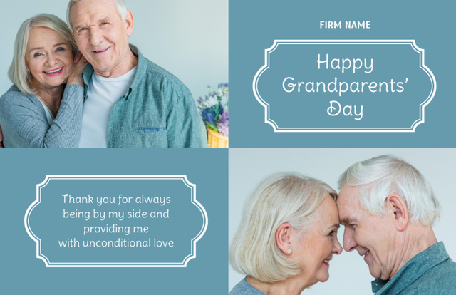 Designvorlage Grandparents Day für Thank You Card 5.5x8.5in