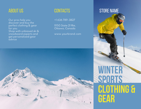 Plantilla de diseño de Sale of Clothing and Gear for Winter Sports Brochure 8.5x11in 