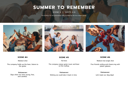 Друзі веселяться влітку Storyboard – шаблон для дизайну