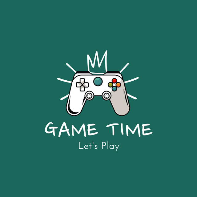 Szablon projektu Gaming Club Ad with Gamepad in Green Logo