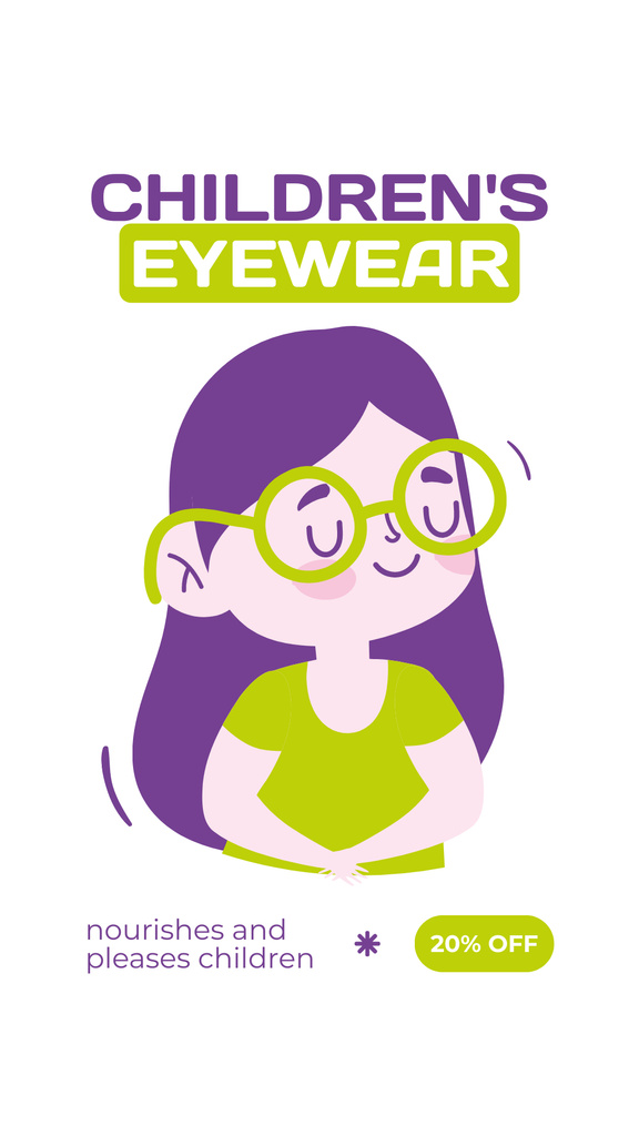 Designvorlage Optical Store Ad with Children's Glasses für Instagram Story