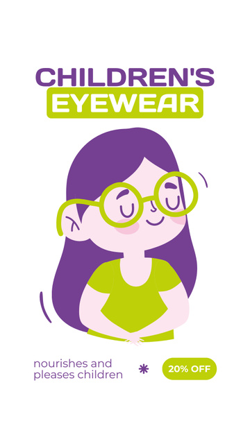 Platilla de diseño Optical Store Ad with Children's Glasses Instagram Story