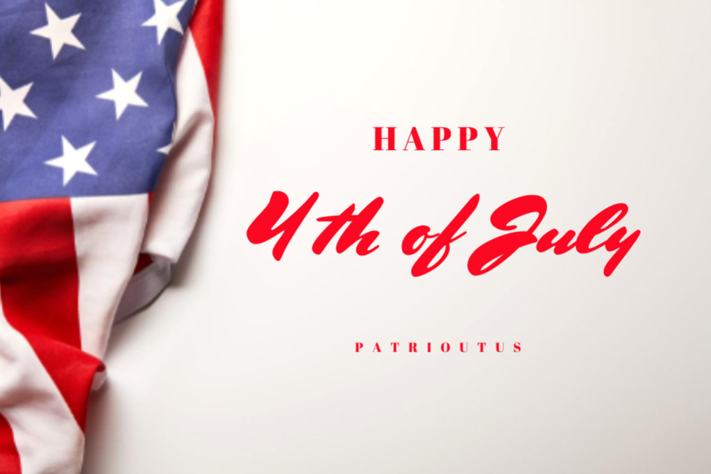 USA Patriotic Holiday Postcard 4x6in – шаблон для дизайна