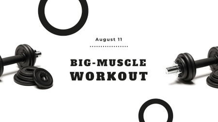 Workout offer with Dumbbells FB event cover Design Template