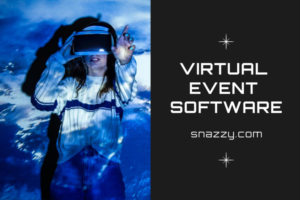 Software for VR Event on Blue Postcard 4x6in Tasarım Şablonu