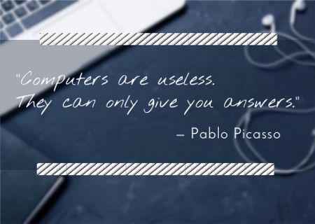 Motivational quote with Laptop Card Modelo de Design
