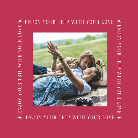 Cute Couple on Vacation Instagram Design Template
