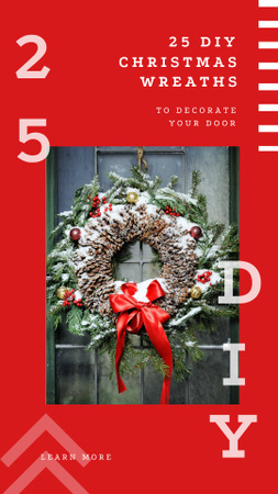 Christmas Wreath DIY Lesson Instagram Story Design Template