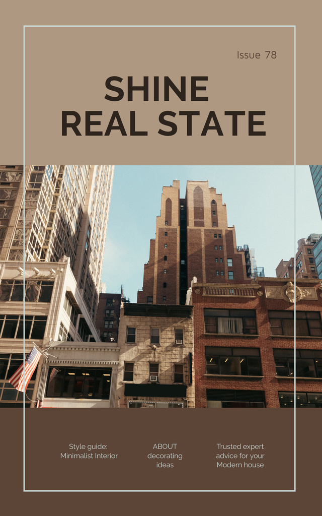 Designvorlage Real Estate Guide With Interiors für Book Cover