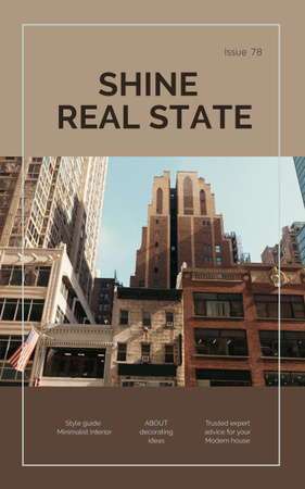Real Estate Guide With Interiors Book Cover Modelo de Design