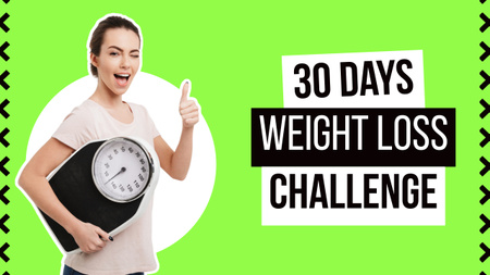 Weight Loss Challenge Announcement Youtube Thumbnail Design Template