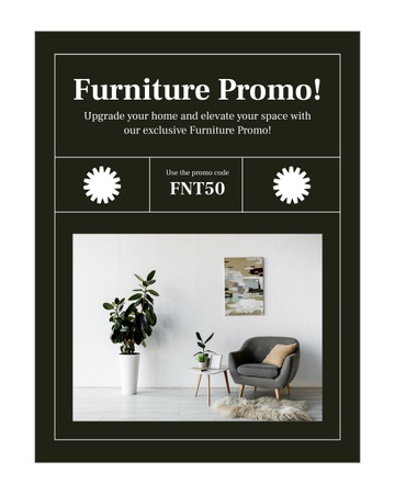 Designvorlage Möbel-Promo mit minimalistischem Interieur für Instagram Post Vertical