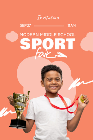 Sport Fair Announcement Invitation 6x9in Modelo de Design