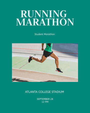 Running Marathon Announcement Poster 16x20in Design Template