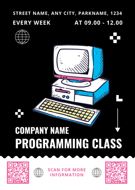 Programming Class about Software Development Invitation Tasarım Şablonu