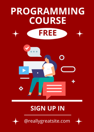 Modèle de visuel Free Programming Course Ad - Flayer