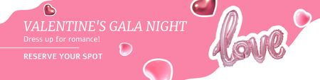 Platilla de diseño Stunning Gala Night With Reservations Due Valentine's Day Twitter
