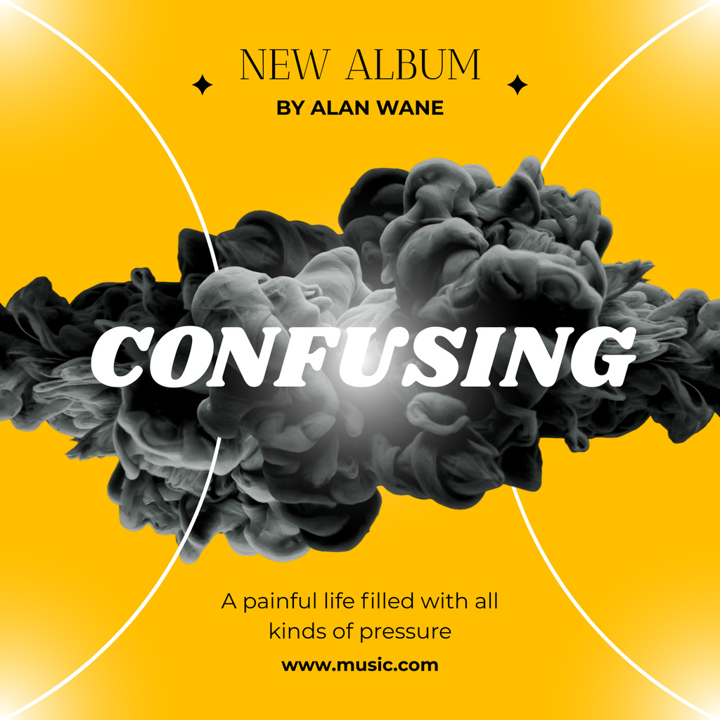 Music Album Promotion with Black Smoke Album Cover – шаблон для дизайну