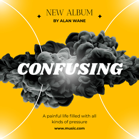 Promoção de álbum de música com fumaça preta Album Cover Modelo de Design