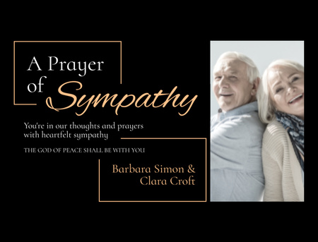 Kayıp için Sempati Duası Postcard 4.2x5.5in Tasarım Şablonu