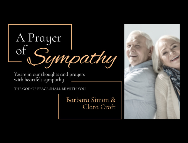 Sympathy Prayer for Loss Postcard 4.2x5.5in Šablona návrhu