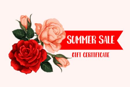 Plantilla de diseño de Summer Sale Announcement Gift Certificate 