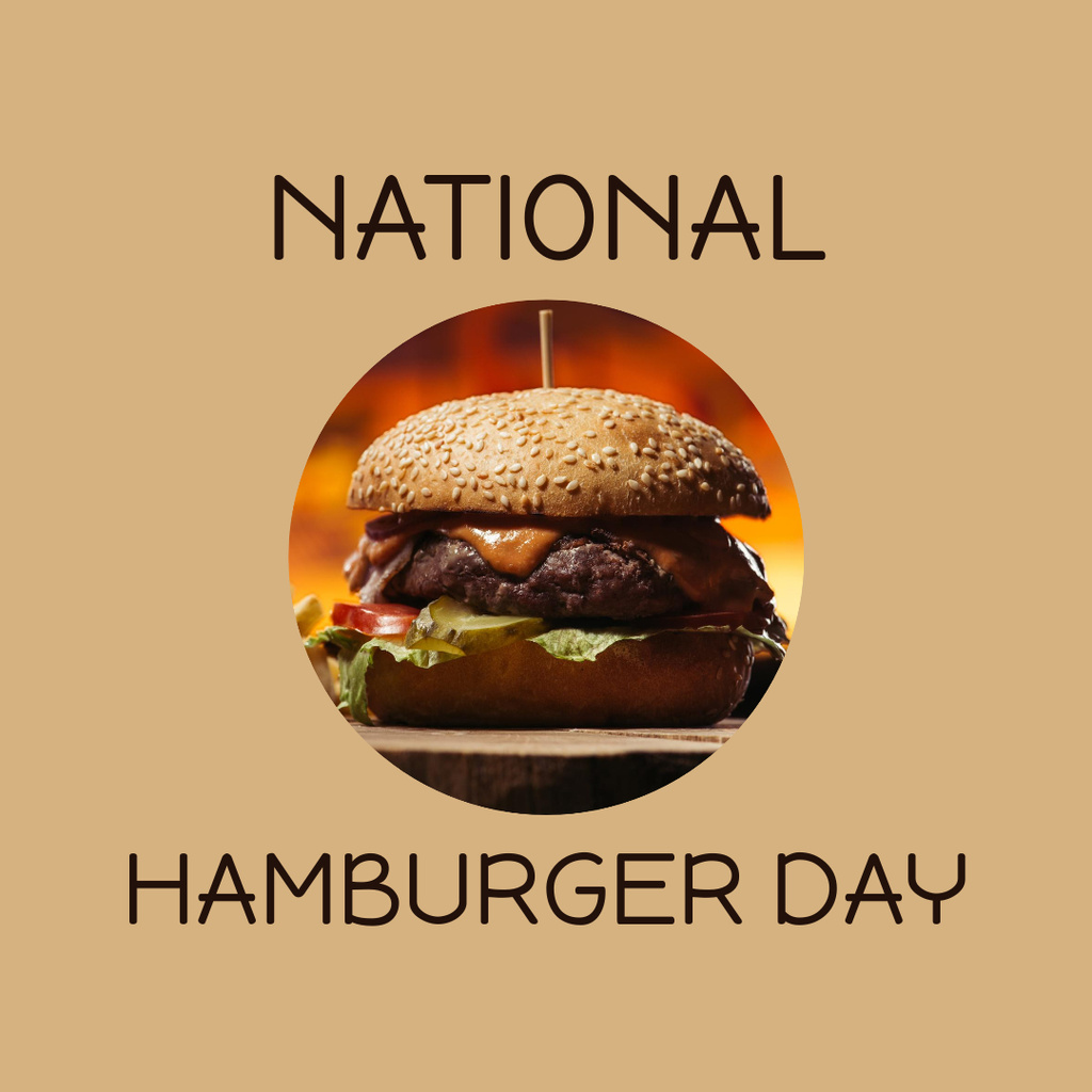 Ontwerpsjabloon van Instagram van National Hamburger Day