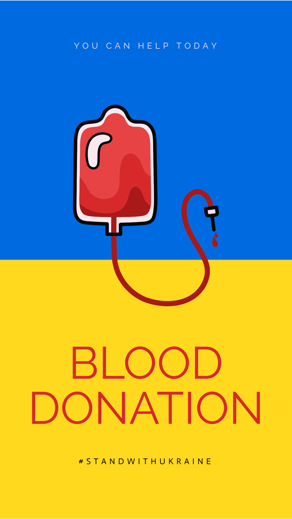 Call for Blood Donation for Ukraine Instagram Storyデザインテンプレート
