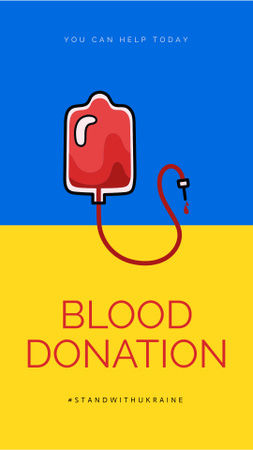 Ontwerpsjabloon van Instagram Story van Oproep tot bloeddonatie voor Oekraïne
