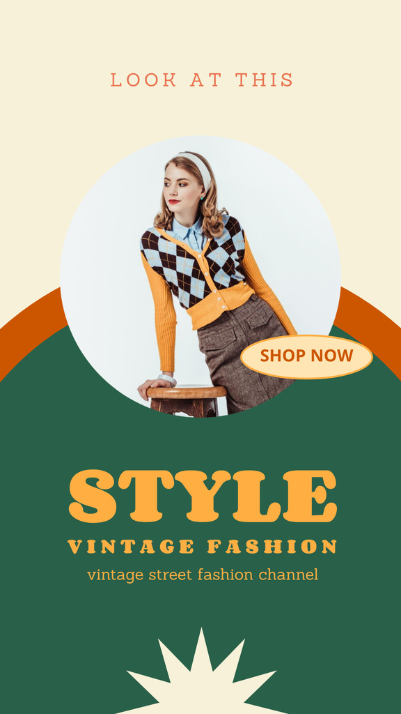 Female Vintage Clothes Collection Instagram Story Πρότυπο σχεδίασης