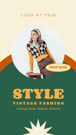 Female Vintage Clothes Collection Instagram Story Modelo de Design