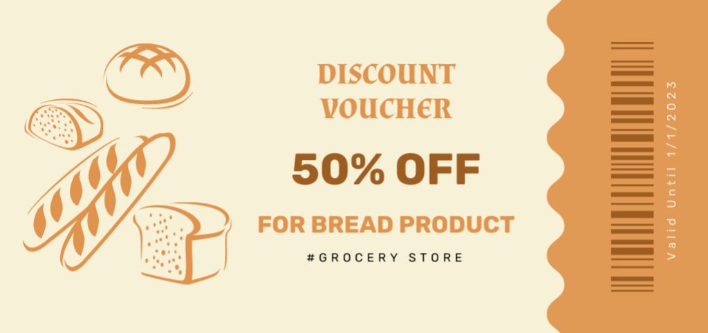 Various Types Of Bread With Discount Coupon Din Largeデザインテンプレート