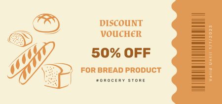 Various Types Of Bread With Discount Coupon Din Large Design Template