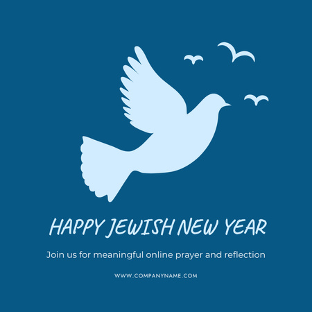 Rosh Hashanah Wishes with Dove of Peace Instagram Design Template