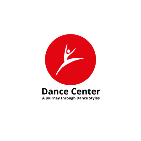 Tanssikeskuksen palvelut tanssijan kuvituksella Animated Logo Design Template