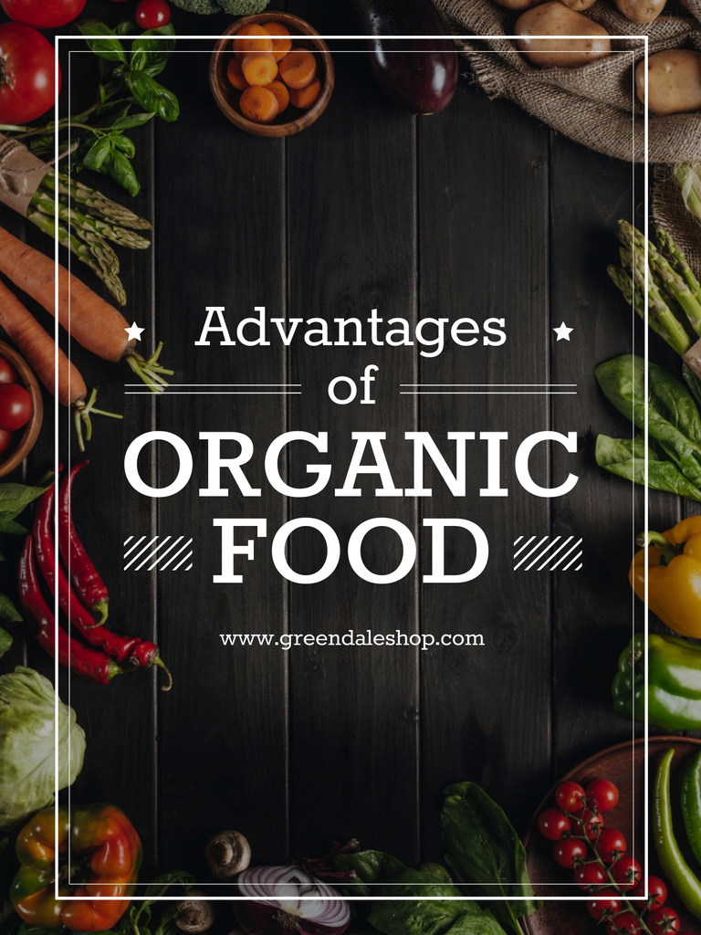 Designvorlage Advantages of Organic Food für Poster US
