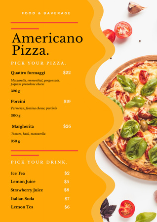 Szablon projektu Delicious Italian Pizza Offer Menu