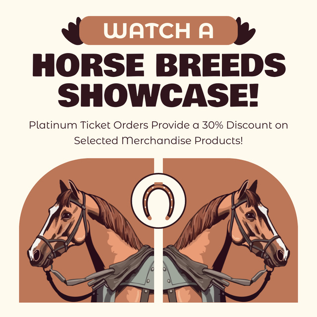 Horse Breed Show Announcement Instagram AD Design Template