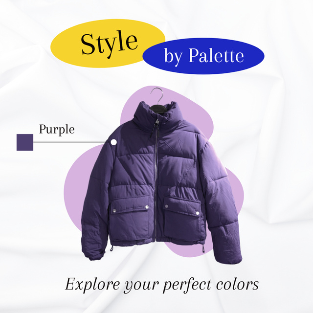 Ontwerpsjabloon van Animated Post van Seasonal Clothes Color Palette Styling Services Offer