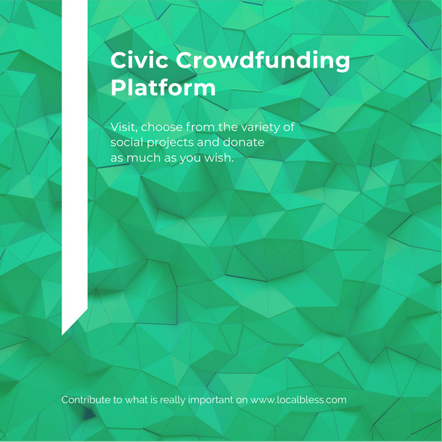 Crowdfunding Platform ad on Stone pattern Instagram AD – шаблон для дизайну