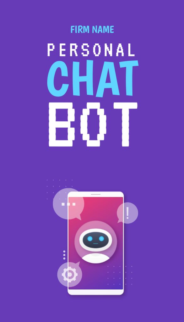 Ontwerpsjabloon van Business Card US Vertical van Personal Chat Bot Creation Service
