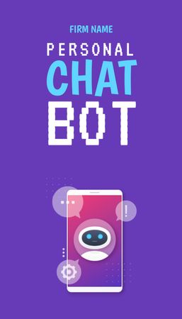 Designvorlage Persönlicher Chat-Bot-Erstellungsdienst für Business Card US Vertical