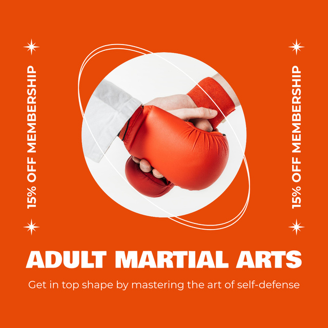 Ad of Adult Martial Arts Classes with Discount Instagram – шаблон для дизайну