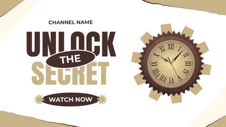 Channel Promo with Antique Wall Clock Youtube Thumbnail Design Template