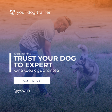 Dog Trainer Service Offer Instagram AD Design Template