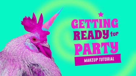Designvorlage make-up für party-tutorial neon für Youtube Thumbnail