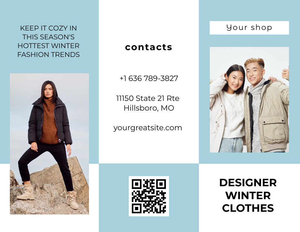 Winter Fashion Trends Ad Brochure 8.5x11in tervezősablon